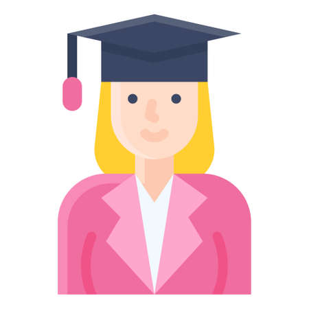 Graduated woman icon, Feminism related vector illustrationのイラスト素材
