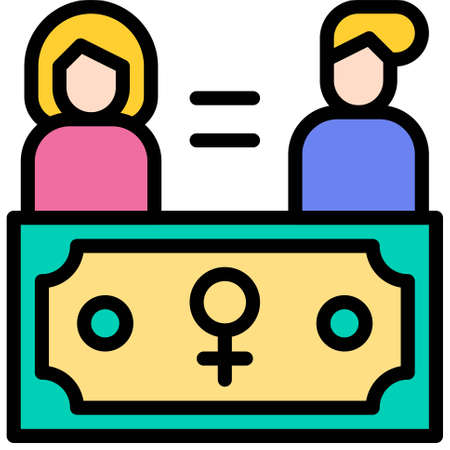 Equal pay for equal work icon, Feminism related vector illustrationのイラスト素材