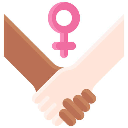 Handshake icon, Feminism related vector illustrationのイラスト素材