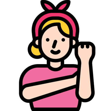 Strong Woman icon, Feminism related vector illustrationのイラスト素材