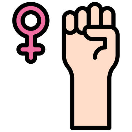 Raised Fist icon, Feminism related vector illustrationのイラスト素材
