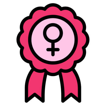 Rosette icon, Feminism related vector illustrationのイラスト素材