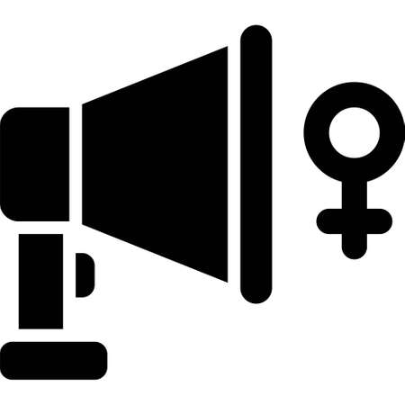 Megaphone icon, Feminism related vector illustrationのイラスト素材