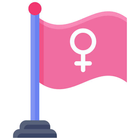 Female gender symbol flag icon, Feminism related vector illustrationのイラスト素材