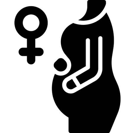 Pregnant icon, Feminism related vector illustrationのイラスト素材
