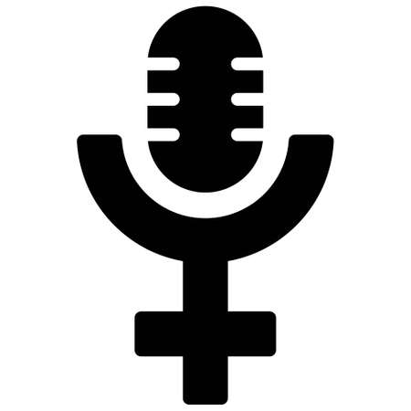 Microphone icon, Feminism related vector illustrationのイラスト素材