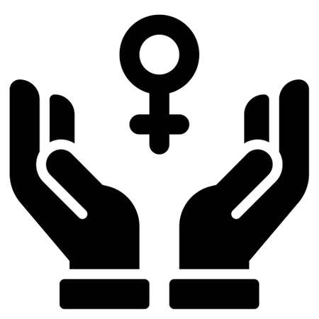 Hands with female gender symbol icon, Feminism related vector illustrationのイラスト素材