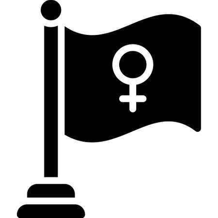 Female gender symbol flag icon, Feminism related vector illustrationのイラスト素材
