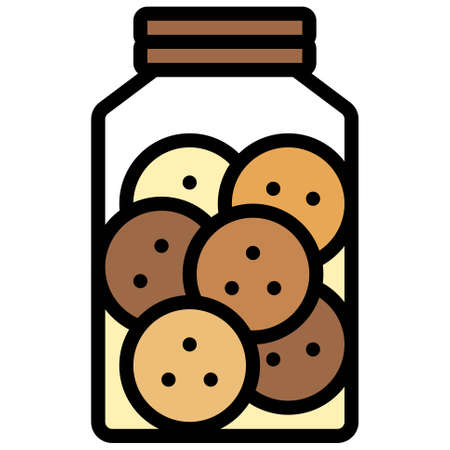 Cookie jar icon, Bakery and baking related vector illustrationのイラスト素材