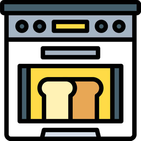 Oven icon, Bakery and baking related vector illustrationのイラスト素材