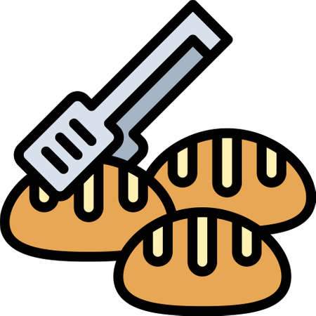 Tong and Bread icon, Bakery and baking related vector illustrationのイラスト素材