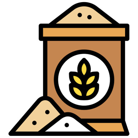 Wheat flour icon, Bakery and baking related vector illustrationのイラスト素材