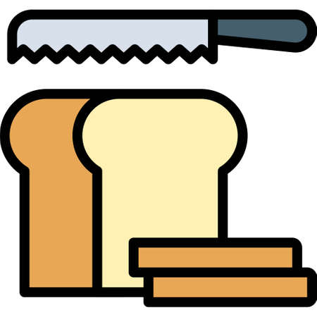 Bread knife icon, Bakery and baking related vector illustration