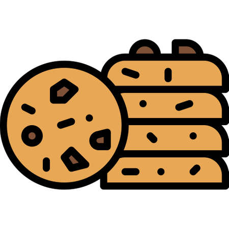 Chocolate chip cookies icon, Bakery and baking related vector illustrationのイラスト素材