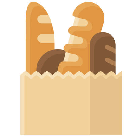 Bread bag icon, Bakery and baking related vector illustrationのイラスト素材