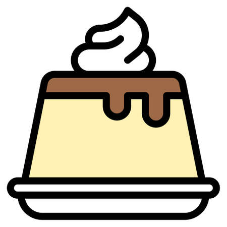Pudding icon, Bakery and baking related vector illustration