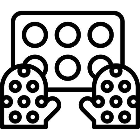 Oven glove icon, Bakery and baking related vector illustrationのイラスト素材