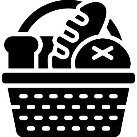 Bread Basket icon, Bakery and baking related vector illustrationのイラスト素材