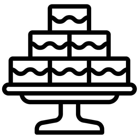 Cake on Cake stand icon, Bakery and baking related vector illustrationのイラスト素材