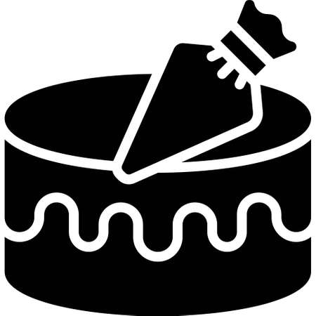 Cake decorating icon, Bakery and baking related vector illustrationのイラスト素材