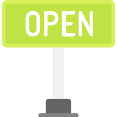 Open sign icon, Supermarket and Shopping mall related vector illustrationのイラスト素材