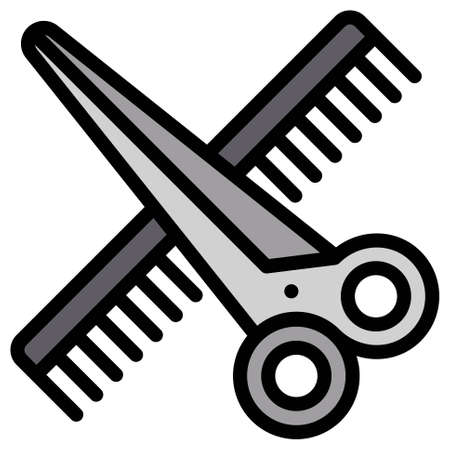 Scissors and Comb icon, Supermarket and Shopping mall related vector illustrationのイラスト素材