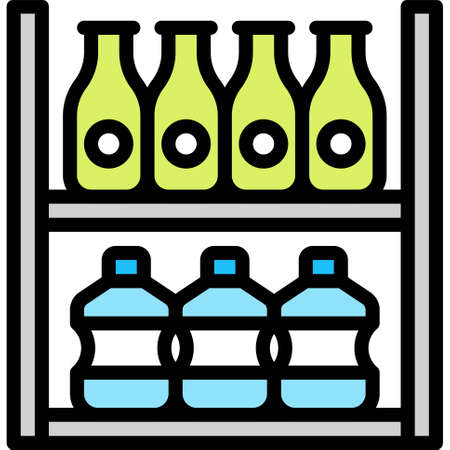 Beverage Shelf icon, Supermarket and Shopping mall related vector illustrationのイラスト素材