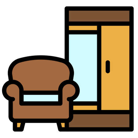 Furniture icon, Supermarket and Shopping mall related vector illustrationのイラスト素材