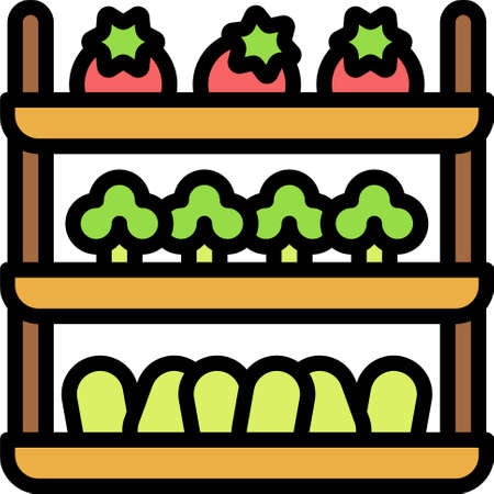 Vegetable Shelf icon, Supermarket and Shopping mall related vector illustrationのイラスト素材