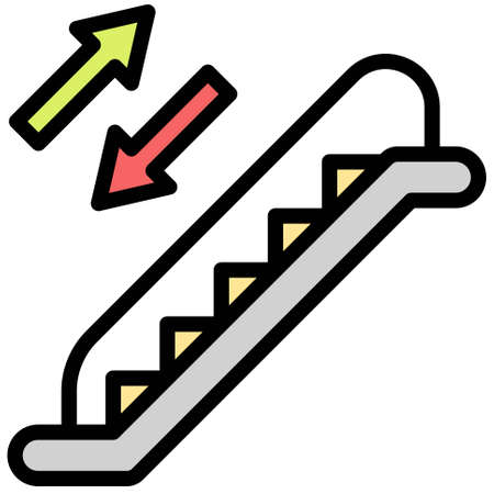 Escalator icon, Supermarket and Shopping mall related vector illustrationのイラスト素材