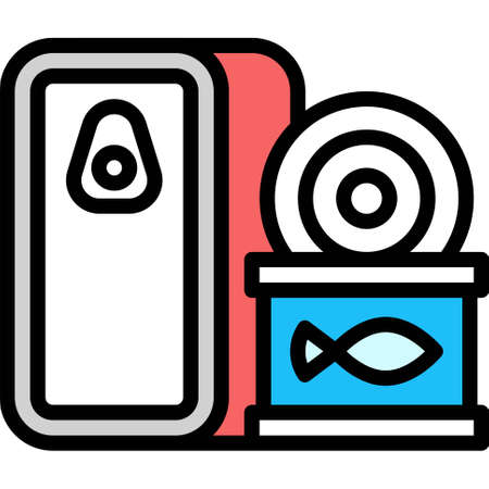 Canned fish icon, Supermarket and Shopping mall related vector illustrationのイラスト素材
