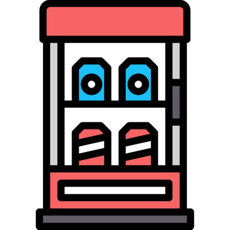 Beverage fridge icon, Supermarket and Shopping mall related vector illustrationのイラスト素材