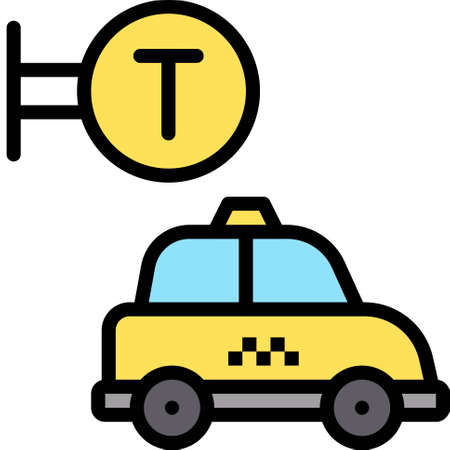 Taxicab stand icon, Supermarket and Shopping mall related vector illustrationのイラスト素材