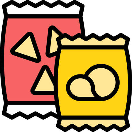 Potato chip icon, Supermarket and Shopping mall related vector illustrationのイラスト素材