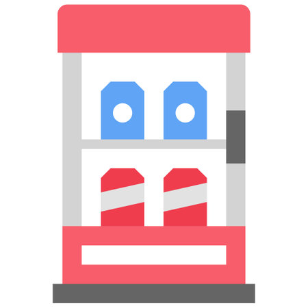 Beverage fridge icon, Supermarket and Shopping mall related vector illustrationのイラスト素材