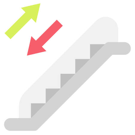 Escalator icon, Supermarket and Shopping mall related vector illustrationのイラスト素材