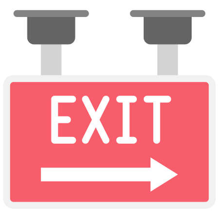 Exit sign icon, Supermarket and Shopping mall related vector illustrationのイラスト素材