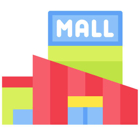 Shopping mall icon, Supermarket and Shopping mall related vector illustrationのイラスト素材