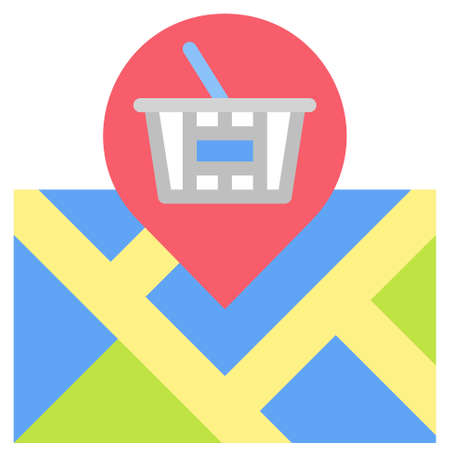 Location icon, Supermarket and Shopping mall related vector illustrationのイラスト素材