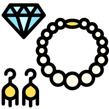 Jewellery icon, Supermarket and Shopping mall related vector illustrationのイラスト素材