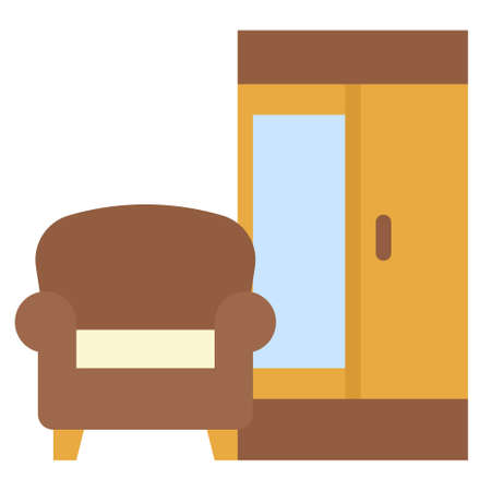 Furniture icon, Supermarket and Shopping mall related vector illustrationのイラスト素材