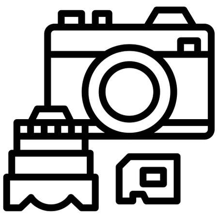 Camera icon, Supermarket and Shopping mall related vector illustrationのイラスト素材
