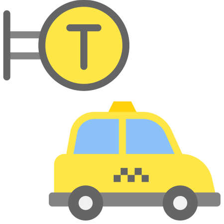 Taxicab stand icon, Supermarket and Shopping mall related vector illustrationのイラスト素材