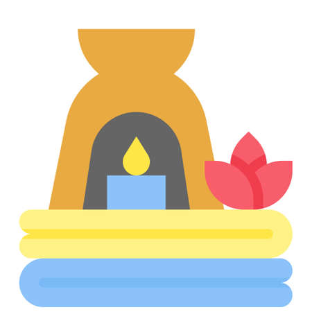 Aroma lamp and Towel icon, Supermarket and Shopping mall related vector illustrationのイラスト素材