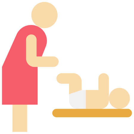 Changing table icon, Supermarket and Shopping mall related vector illustrationのイラスト素材