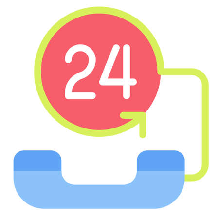 24 hours Service icon, Supermarket and Shopping mall related vector illustration