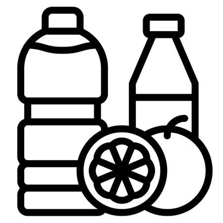 Juice and Vegetable juice icon, Supermarket and Shopping mall related vector illustrationのイラスト素材