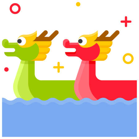 icon, Dragon Boat festival related vector illustrationのイラスト素材
