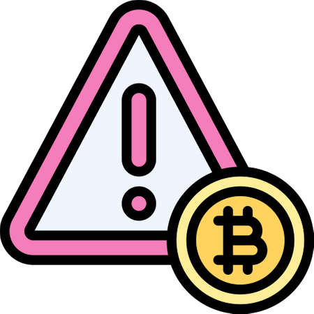 Attention with Bitcoin icon, Cryptocurrency related vector illustrationのイラスト素材