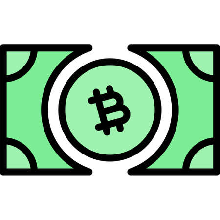 Banknote icon, Cryptocurrency related vector illustrationのイラスト素材